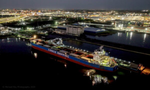 Coal ship drone photo