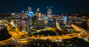 Pittsburgh cityscape drone photo