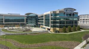 Drone architectural photo of Viatris Bld at South Pointe, Canonsburg