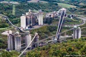 Aerial drone photo of masive coal mine